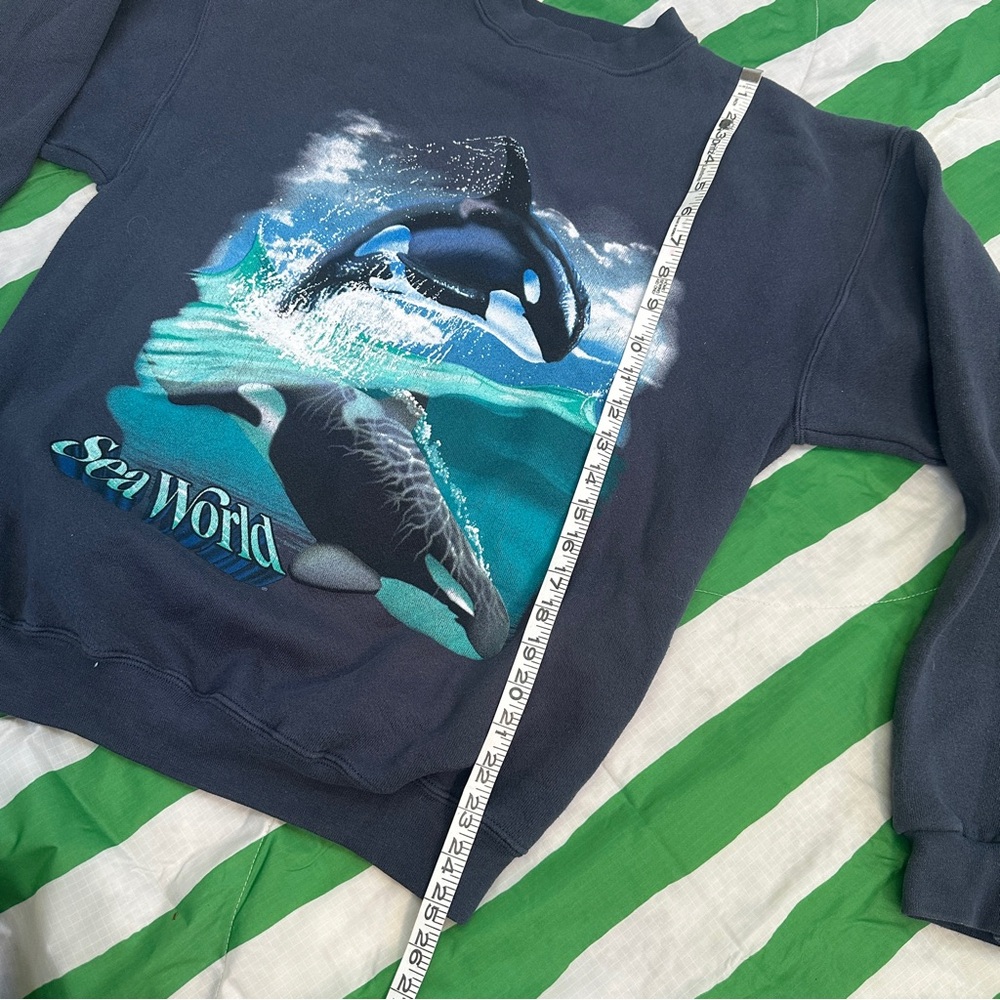 VINTAGE crew neck sweatshirt pullover sea world orcas - Picture 3 of 5